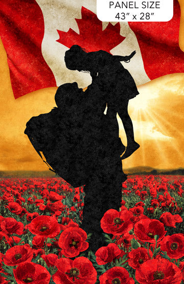 Panel - Northcott Fabrics - Stonehenge - Oh Canada 11 - Remembrance Day - Field of Poppies