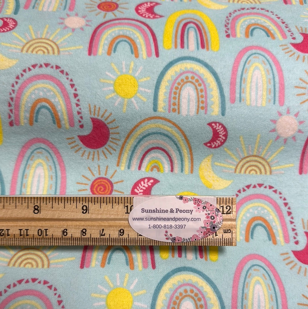 Flannel - 3 Wishes - Friendship Forest - Rainbows and Sunshine - Turquoise