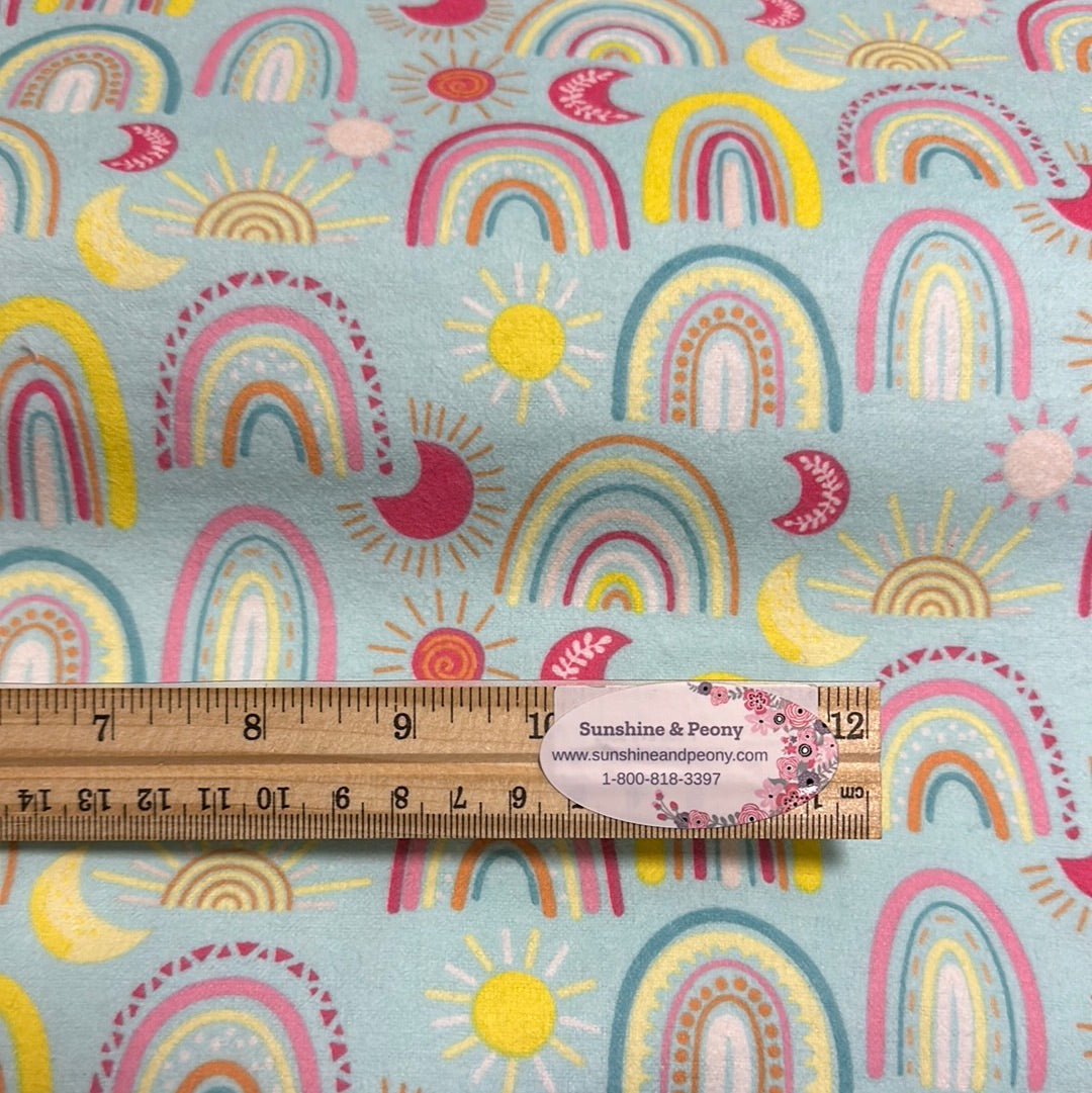 Flannel - 3 Wishes - Friendship Forest - Rainbows and Sunshine - Turquoise