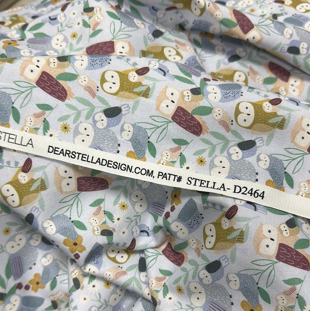 Dear Stella - Don't Give a Hoot - Owls - Misty - Priced per Half Metre