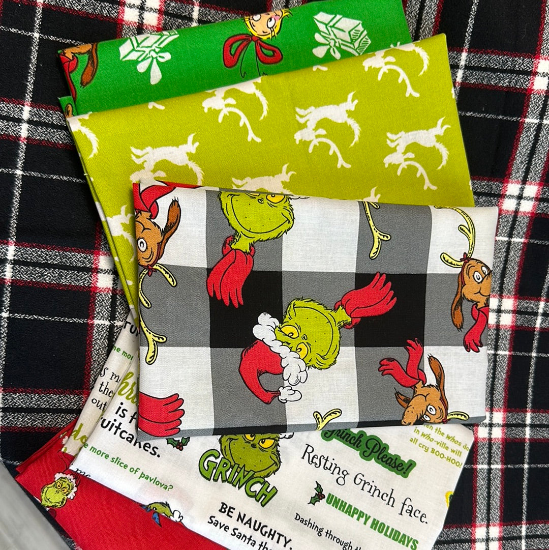 Robert Kaufman - Grinch Christmas Fabrics - Fat Quarter Bundle