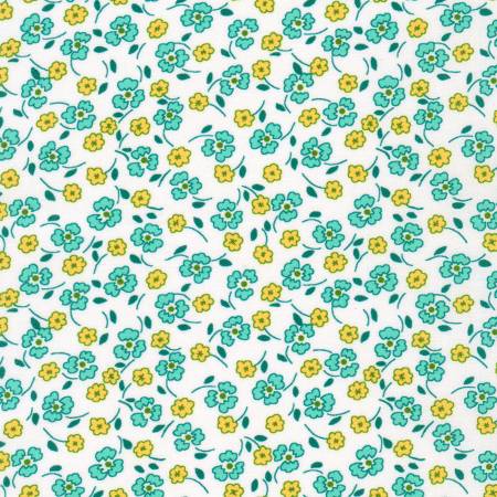 Robert Kaufman - Flowerhouse Little Blossoms - Azure - Priced per Half Metre