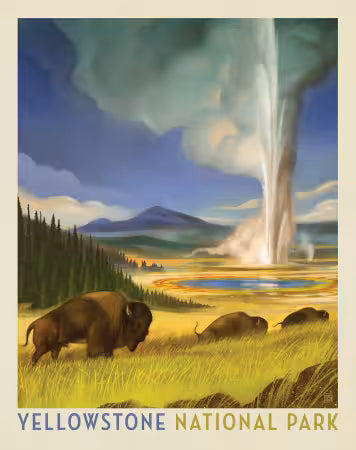 Coming Soon - Panel - National Parks - Yellowstone National Park - 36" x 43" Panel by Riley Blake