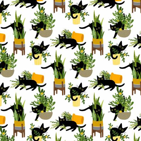 Dear Stella - Feline Fancy by Leezaworks Collection - Just Purrlanted - White