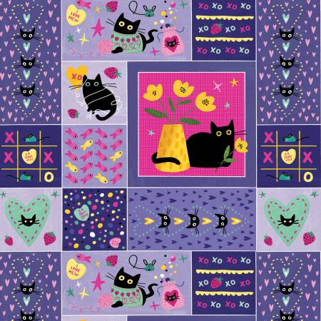 Dear Stella - Just Fur You - Multi - from the Hugs N Purrs Collection by Leezaworks for Dear Stella - Priced by the Half Metre