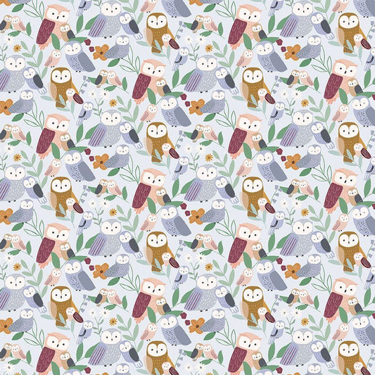 Dear Stella - Don't Give a Hoot - Owls - Misty - Priced per Half Metre
