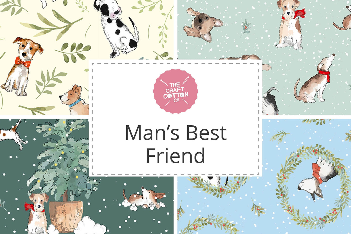 The Craft Cotton Company - Man's Best Friend Collection - Berry Wreath - Blue