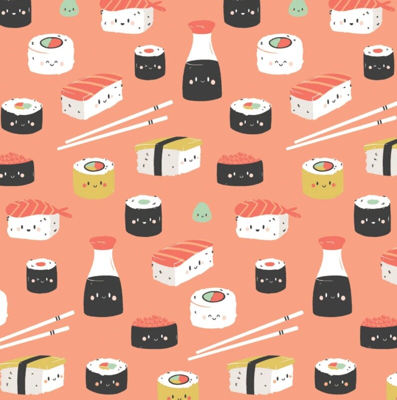 Flannel - Sushi- Mania - Coral