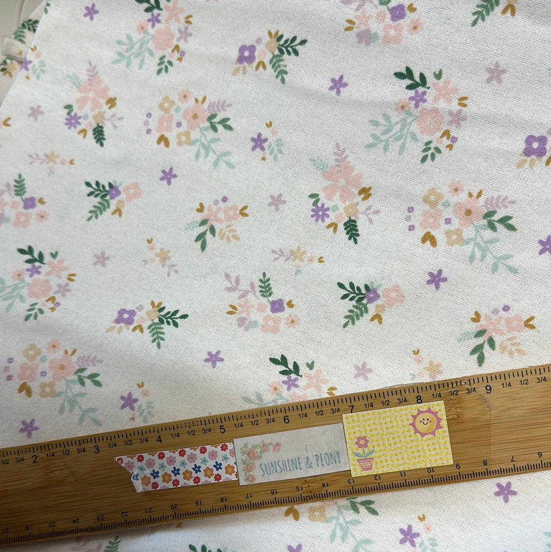 Flannel - Soft Floral - White