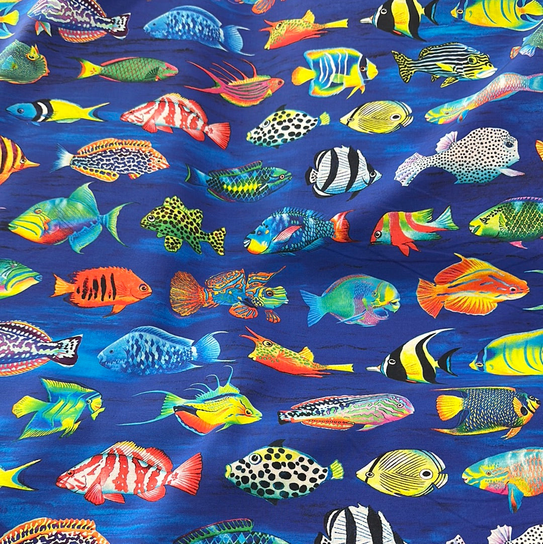 Robert Kaufman - Coral Canyon - Tropical Fish - Blue