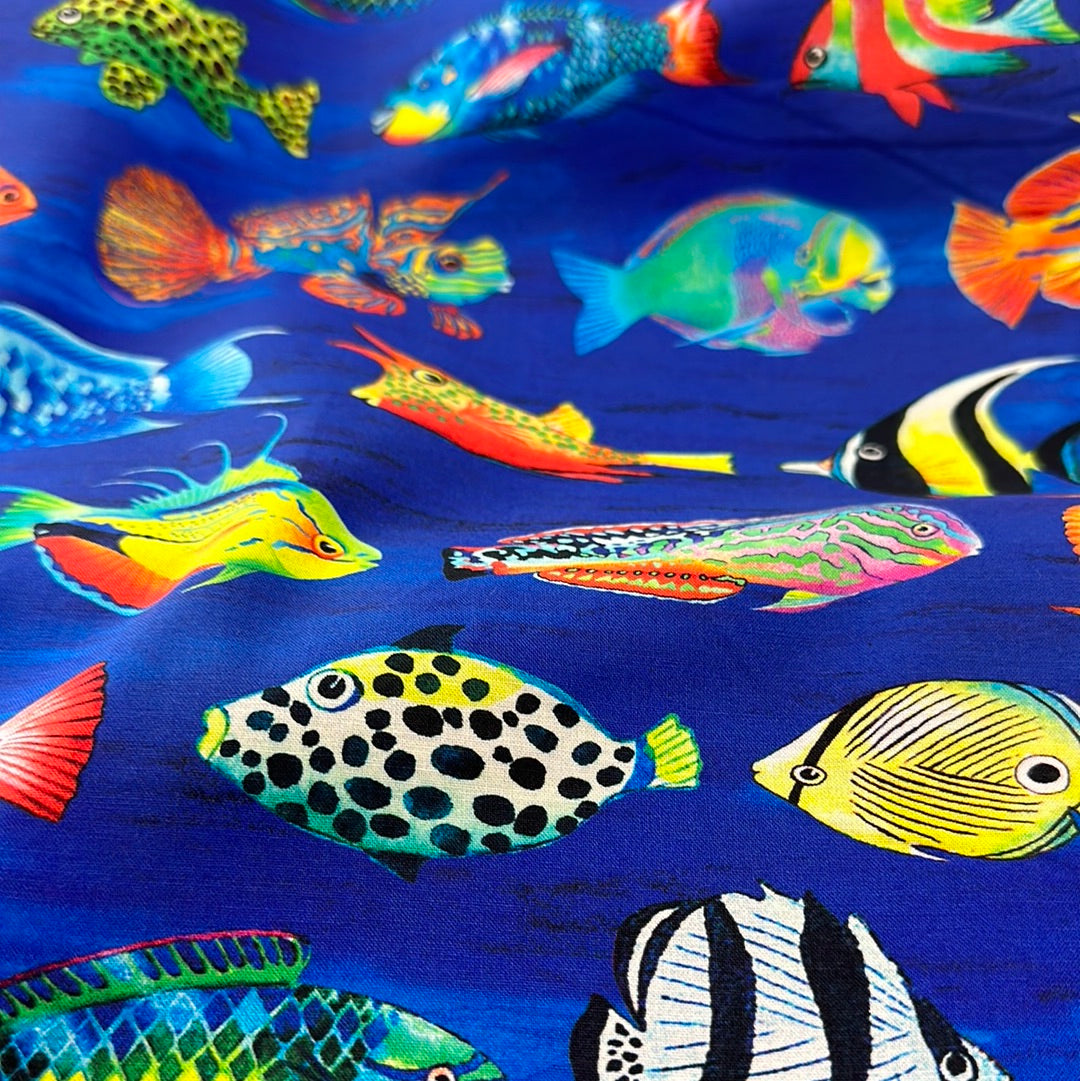 Robert Kaufman - Coral Canyon - Tropical Fish - Blue