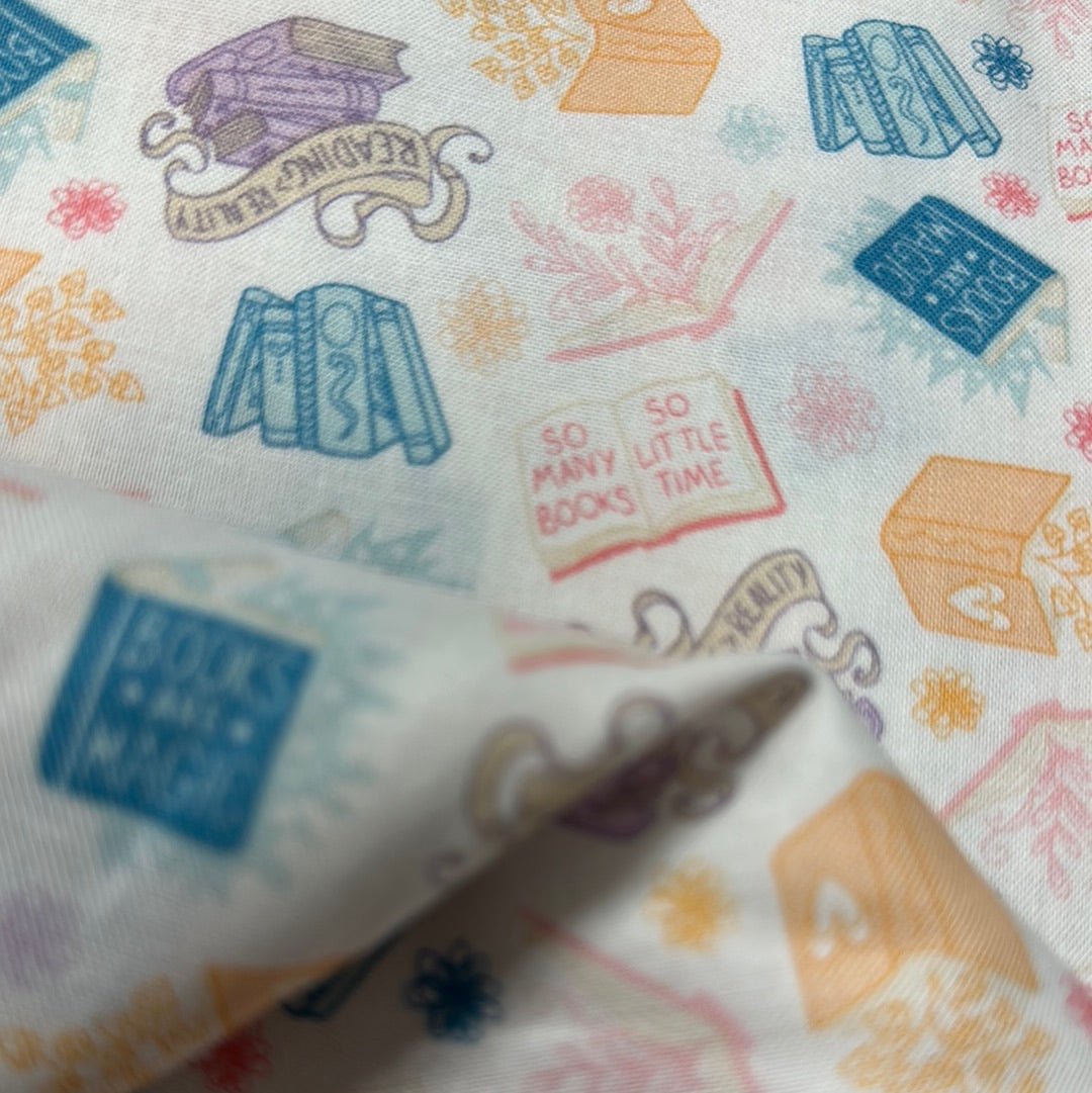 Camelot Fabrics - Part of the Literary Collection - Books Are Magic - White