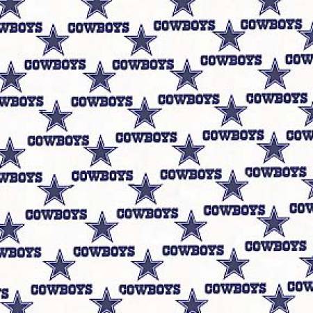 NFL Teams - Dallas Cowboys - White - Per Half Metre