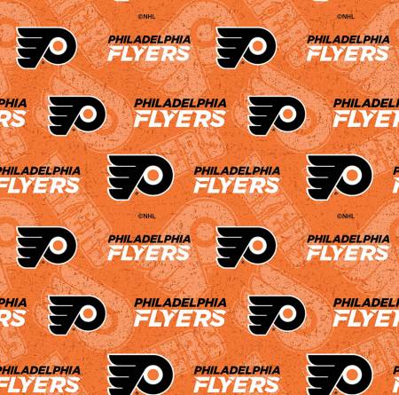 NHL Hockey Teams - NHL Hockey Philadelphia Flyers Tone on Tone Cotton - Per Half Metre