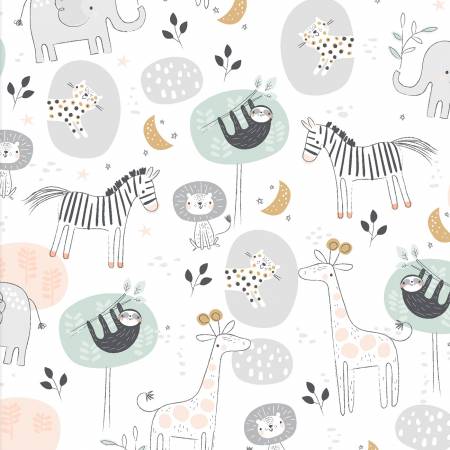 Flannel - 3 Wishes - Oh My Safari - Tossed Safari Animals