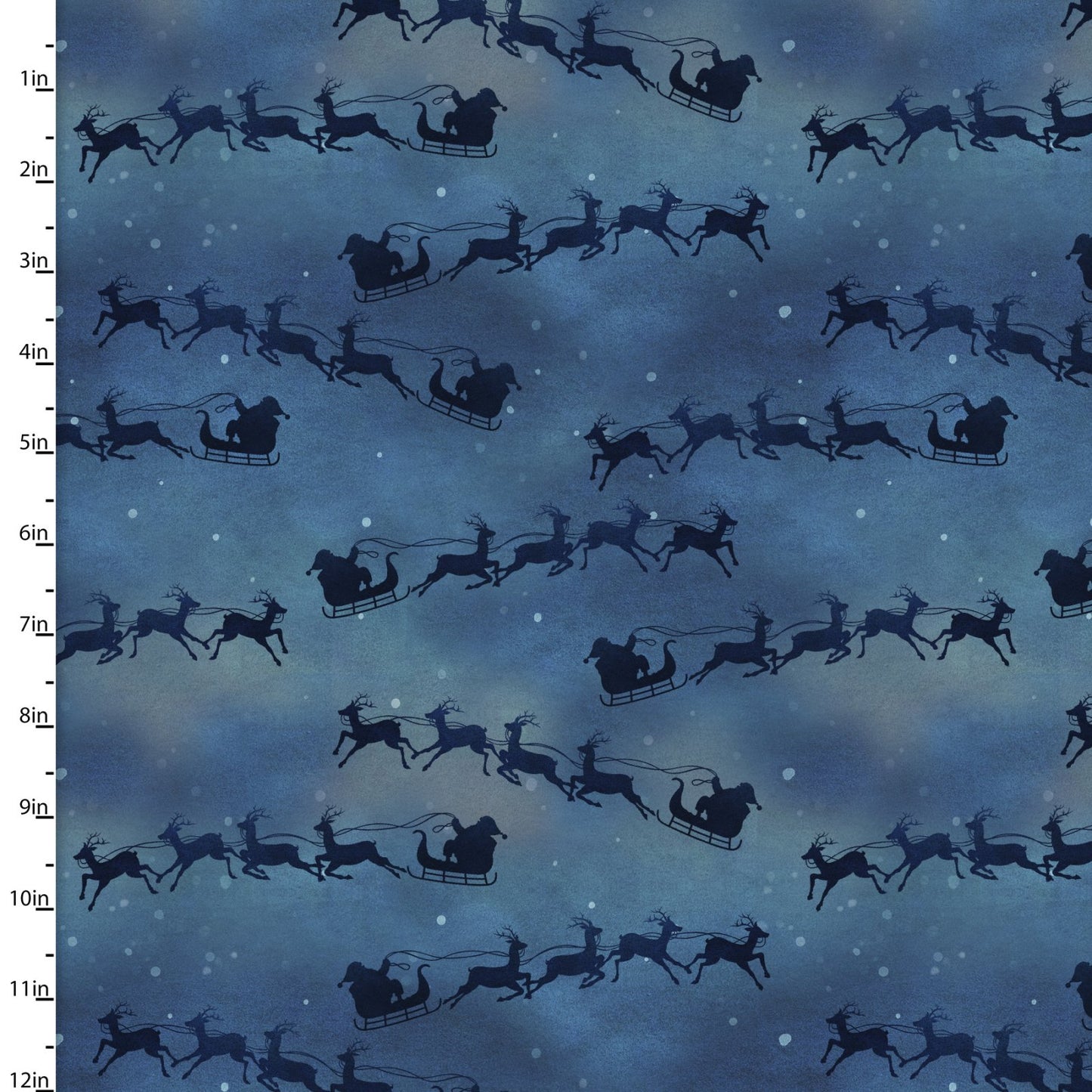 3 Wishes Fabric - A Christmas to Remember - Flying Sleigh - Blue