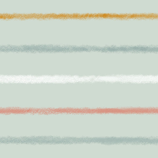 Last cut - approx 16” x width of fabric -Katia Knit -Wild Boar Crayon Stripes - Stretch Jersey Fabric -