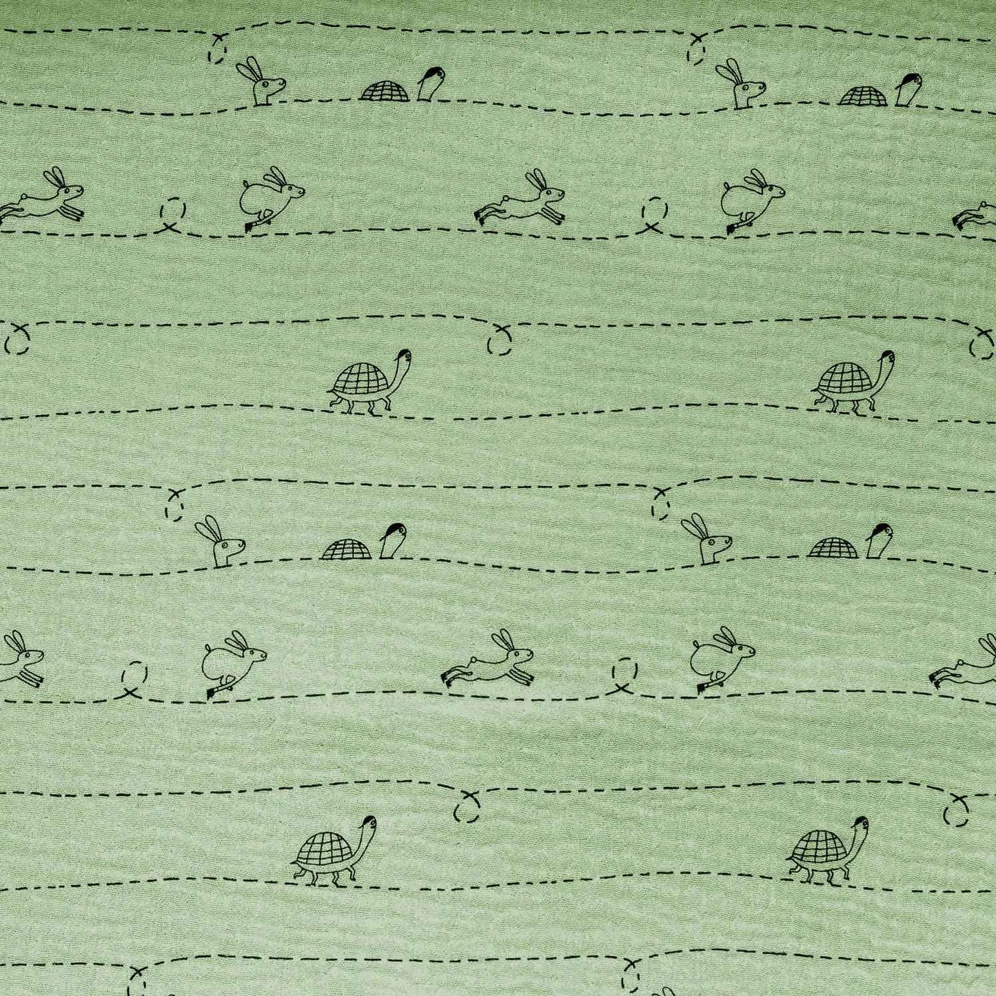 Katia - Mousseline  - Double Gauze - Tortoise and the Hare - Priced per Half Metre