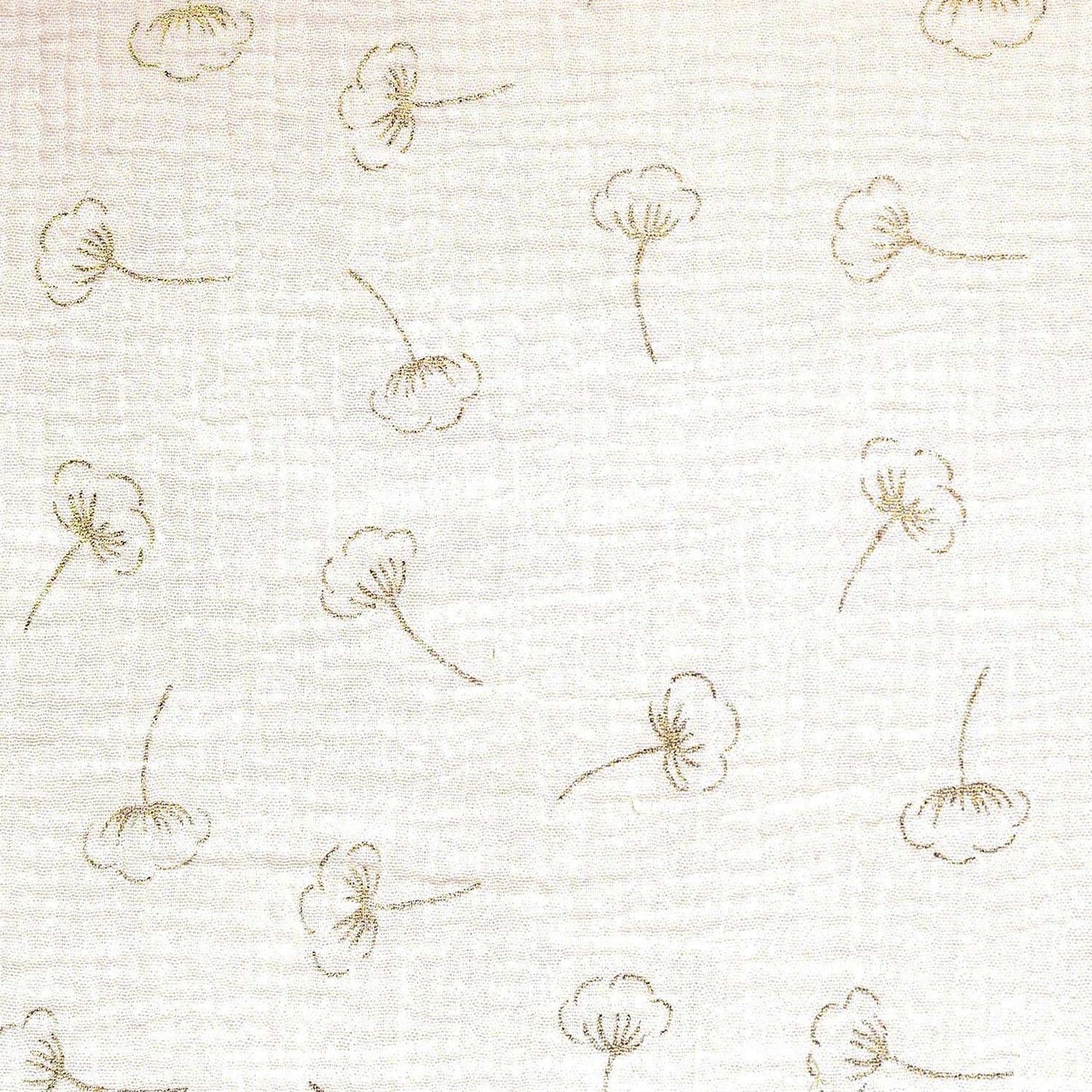 Katia - Mousseline Gold Collection - Double Gauze - Gold Cotton Flower Metallic - Autumn Winter 2021 Collection