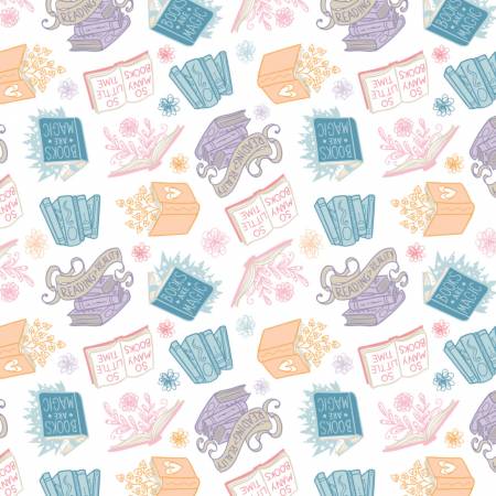 Camelot Fabrics - Part of the Literary Collection - Books Are Magic - White