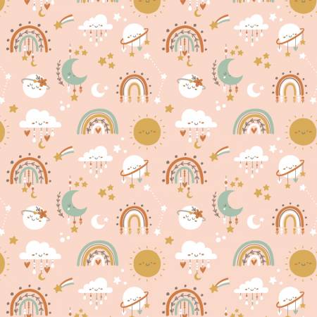 Flannel - Boho Galaxy Flannel in Blush - Camelot Fabrics