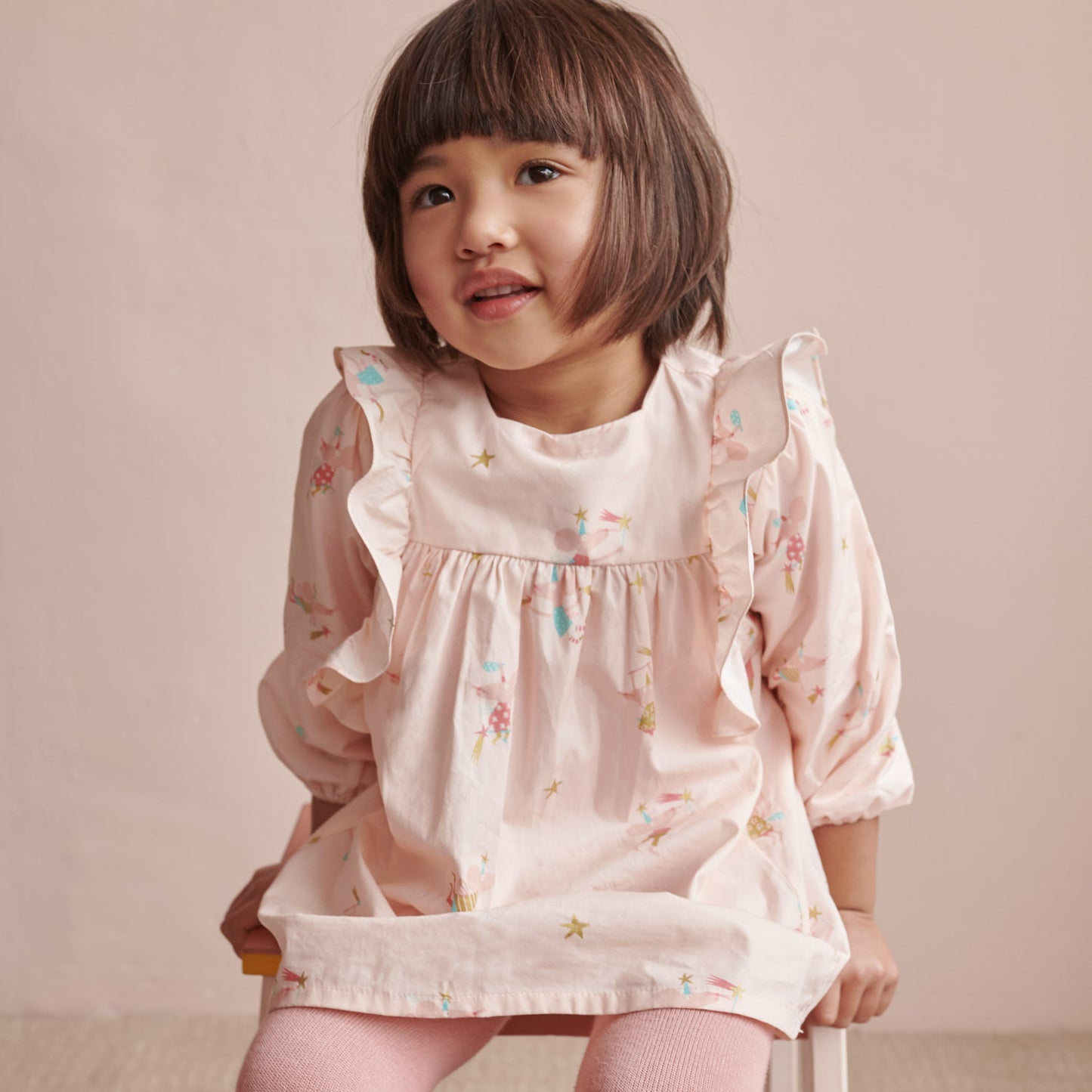 Katia Fabrics - Poplin Gold Tooth Fairy - Pink