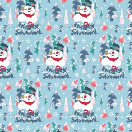 Frosty the Snowman Retro Forest - Light Blue