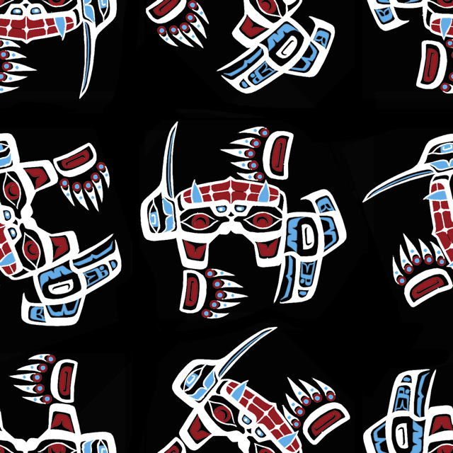 Feathers and Bears - Linda Lavallee - Bears - Black