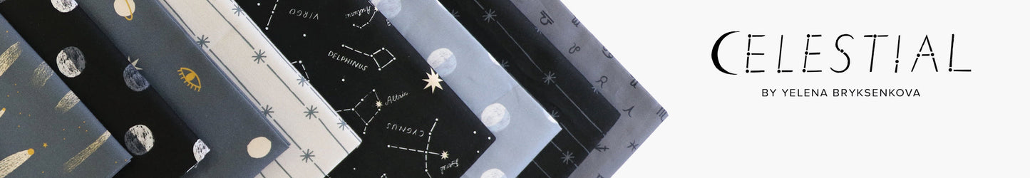 FIGO Fabrics - Celestial - Celestial Symbols - Blue