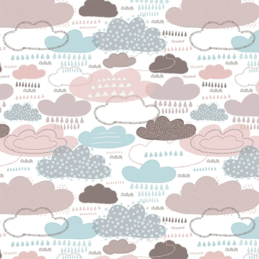 Last cut from bolt - Approx 31" x width of fabric - Watson in the Woods by Cottonflower Studio - Clouds - Multi