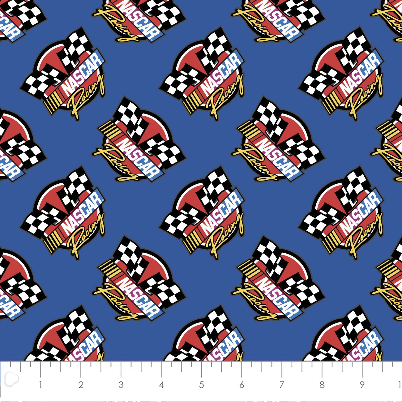 Camelot Fabrics – NASCAR – Retro Nascar Racing – BLUE