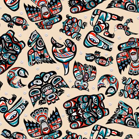 Indigenous Symbols - Elizabeth Studios - Cream/Multi