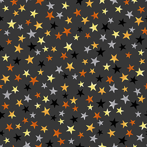 Studio E - Midnight Magic - Colorful Stars - Charcoal by Grace Popp