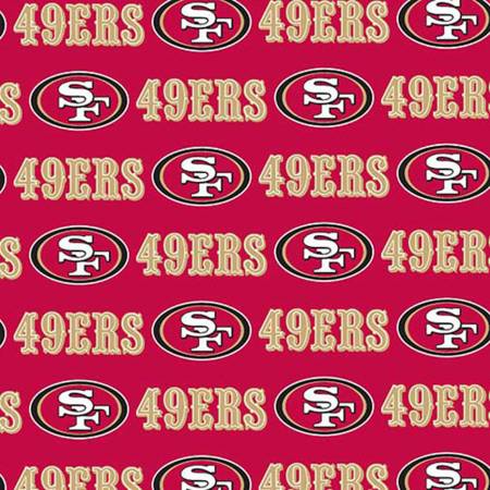 NFL Teams - San Francisco 49ers Cotton- Red - Per Half Metre