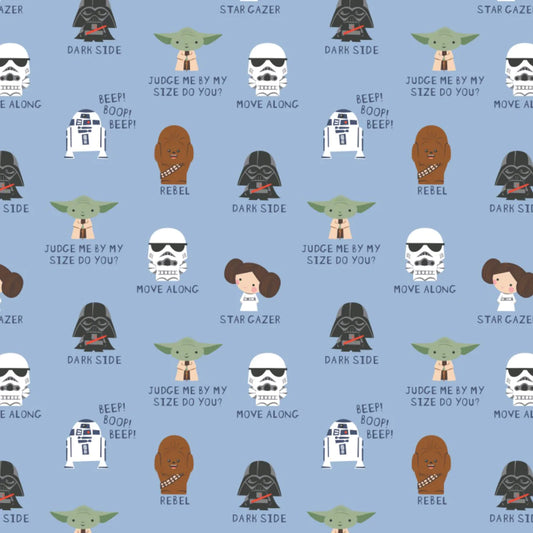 Last cut from bolt - 23.75" x width of fabric - Flannel - Mini Rebel - Printed Flannel by Star Wars - Blue