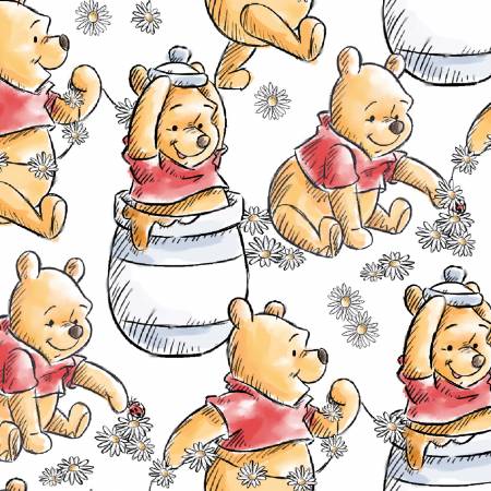 Last Cut from Bolt - 35.5" x Width of fabric - Disney - Classic - Winnie the Pooh Playing