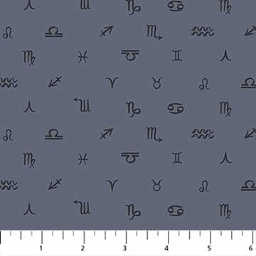 FIGO Fabrics - Celestial - Celestial Symbols - Gray