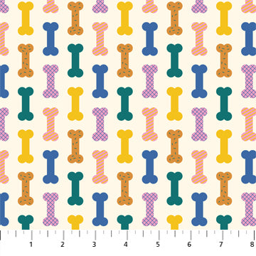 FIGO Fabrics - Best Friend - Bones - Multi