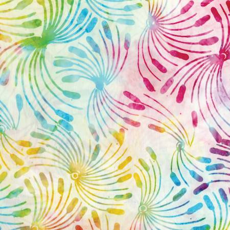Arrived!! - 108in Wide Back - 108" Bali Sweet Sorbet Whirl-A-Gig Rainbow Wide Batik Quilt Back