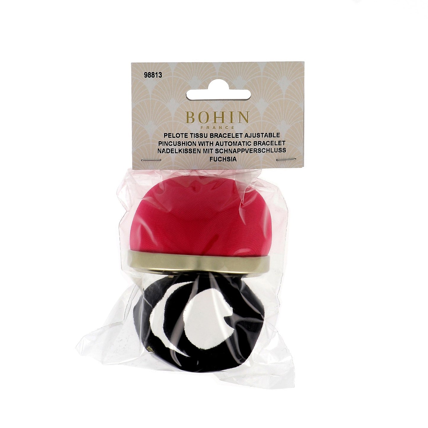 Bohin - Pincushion With Adjustable Snap Bracelet - Fuchsia