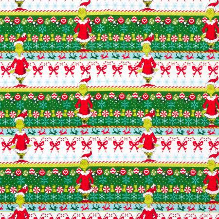 Robert Kaufman - Dr. Seuss - Christmas - How the Grinch Stole Christmas - Christmas border stripe