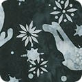 Robert Kaufman Lunn Studio for Artisan Batiks – Noel 4  - Festive Reindeer Charcoal - Silver Metallic