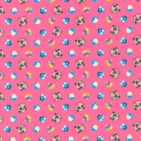 Pokémon en cercles - Bleu - Tissus Robert Kaufman