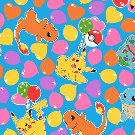 Pokémon - Balloons Sky - Robert Kaufman Fabrics - New 2022