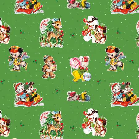 Christmas Joy - Main Green - Cottage Mama Christmas Joy Collection for Riley Blake
