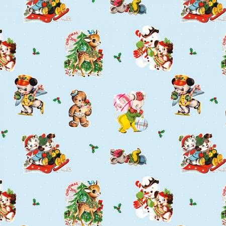 Christmas Joy - Main Sky - Cottage Mama Christmas Joy Collection for Riley Blake