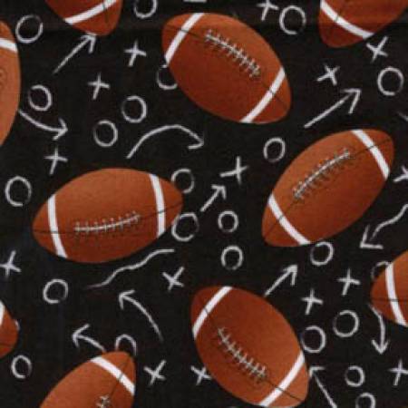 Last Half Yard - Timeless Treasures- Football - Black - All-Star Sports Collection