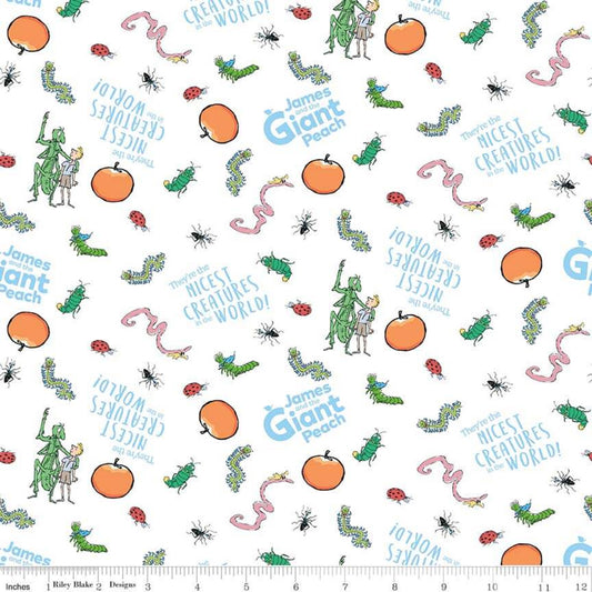 James and the Giant Peach White- Riley Blake