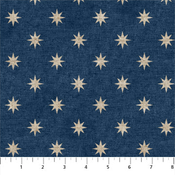 Linen Cotton Mix - Figo Fabrics - Terra Collection - Stars on Navy