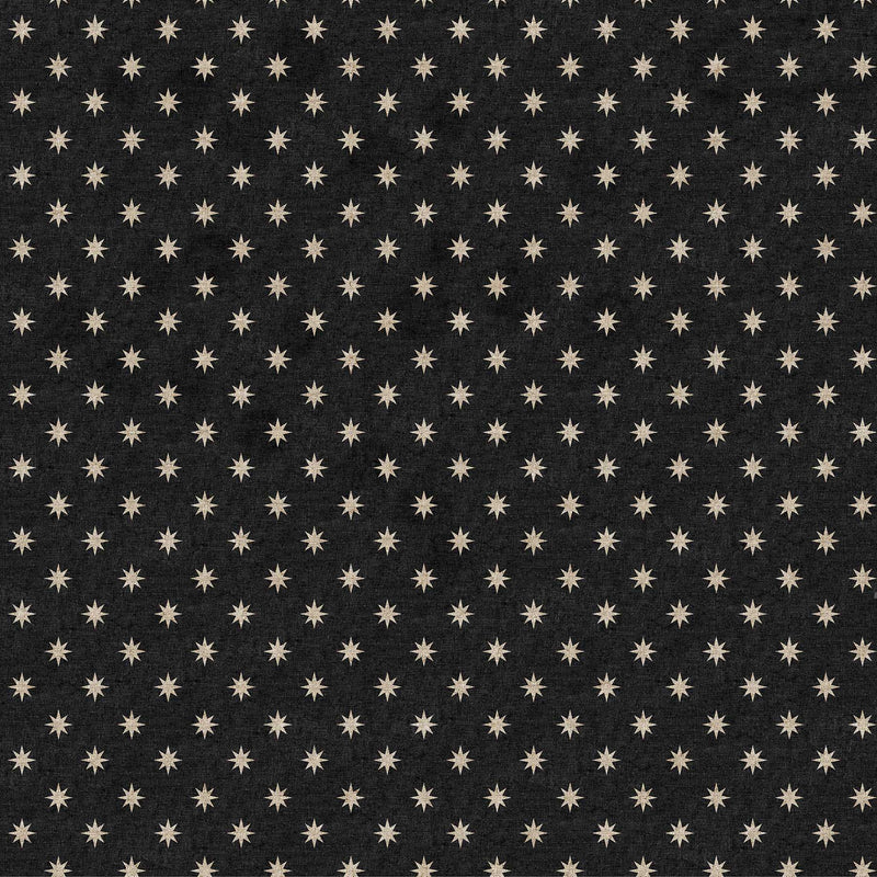 Linen Cotton Mix - Figo Fabrics - Terra Collection - Stars on Super Black